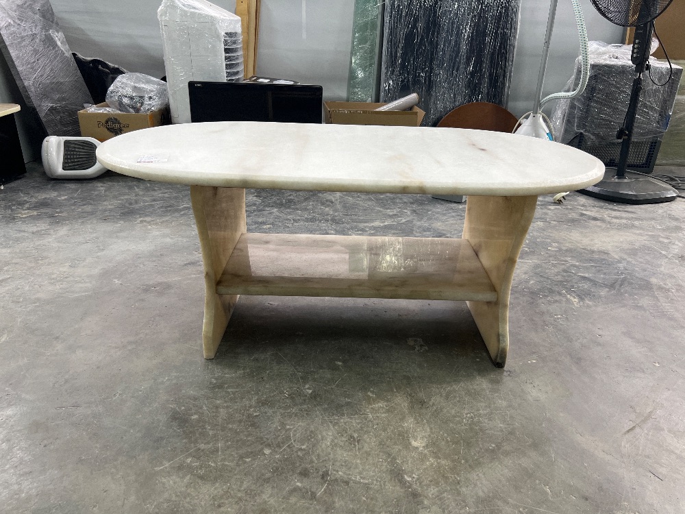 Marble Coffee Table White Colour / Meja Kopi Marmar Warna Putih