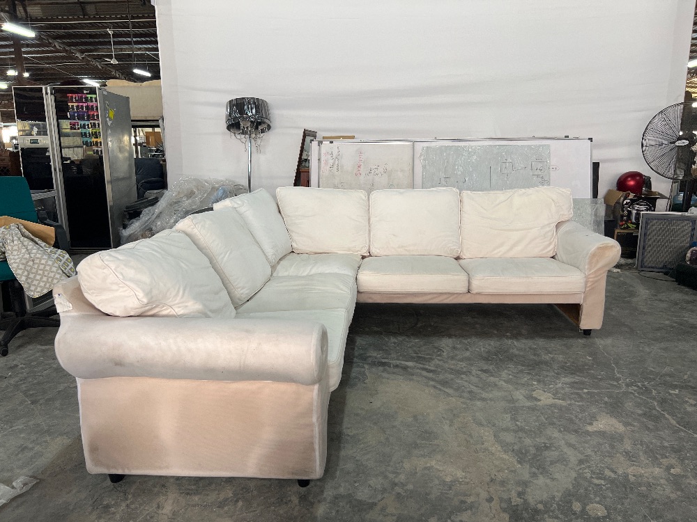 5 Seater L Shape Fabric Sofa White Colour Sofa Fabrik L Shape 5 5 Seater L Shape Fabric Sofa White Colour Sofa Fabrik L Shape 5