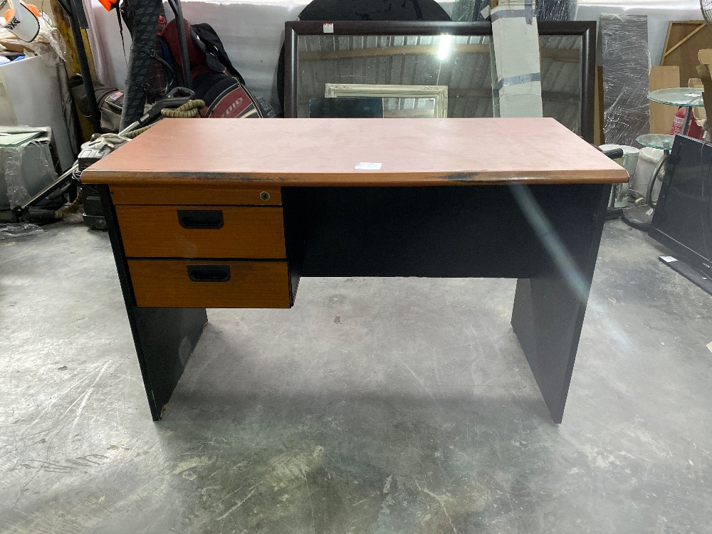 Wooden Office Table with 2 Drawer Brown Colour / Meja Pejabat Kayu ...