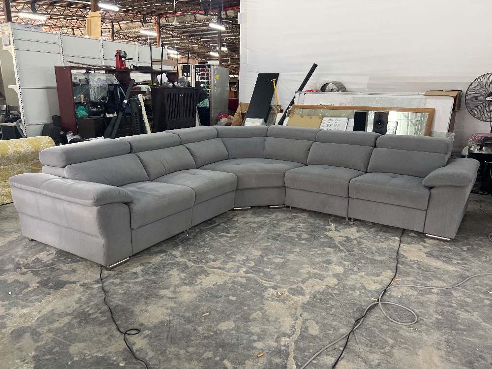 Fabric 7seater Lsectional Sofa with Recliner Grey Colour / Fabrik