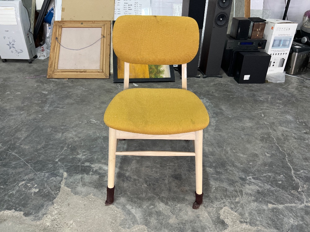 Yellow Fabric Wood Frame Dining Chair Unearth Store
