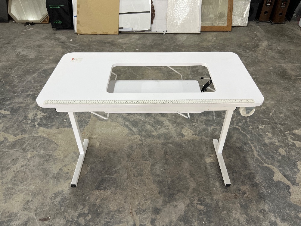 Adjustable Height Sewing Machine Table White Colour / Meja Mesin Jahit