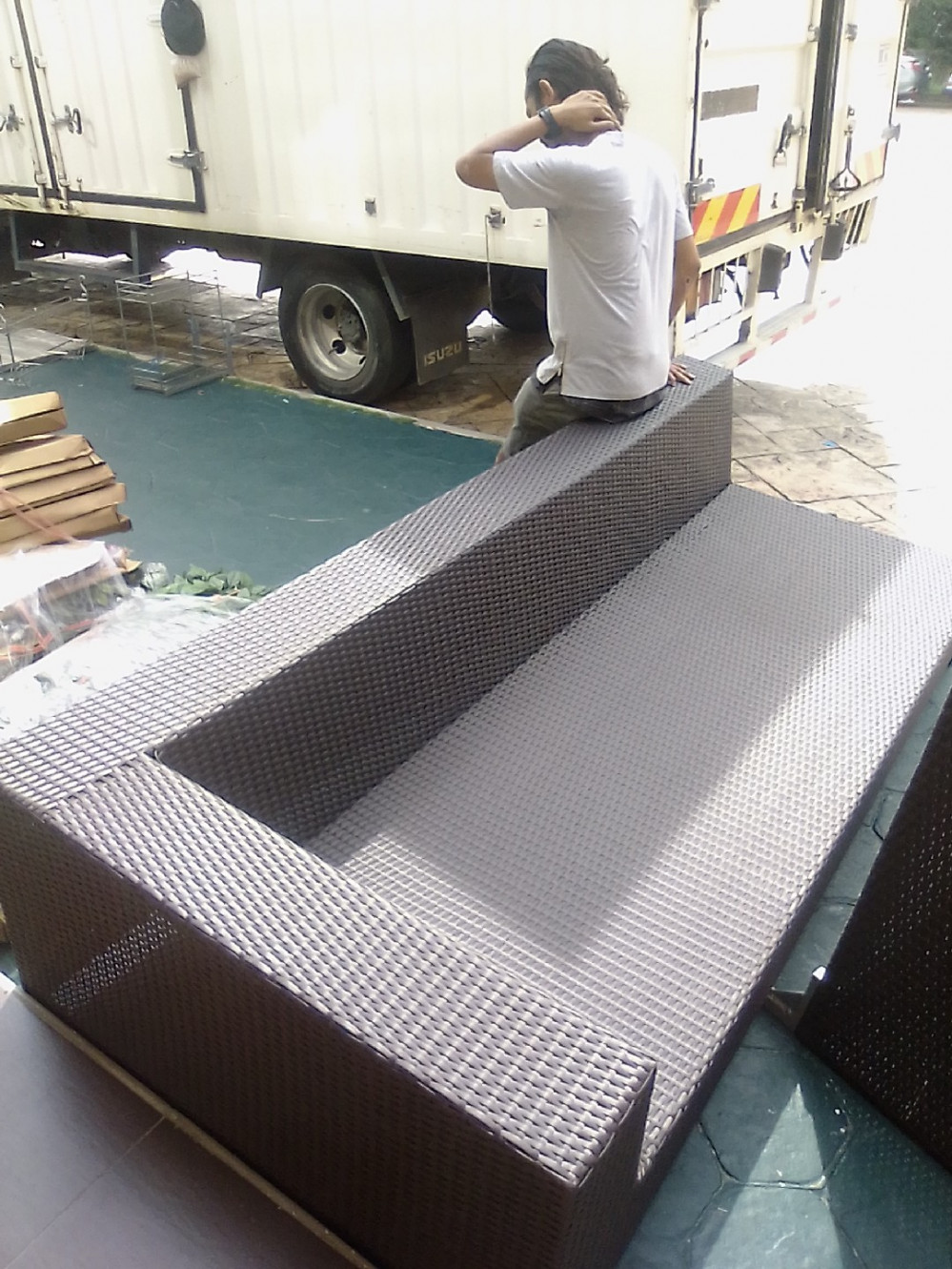 Lshape rattan sofa Unearth Store