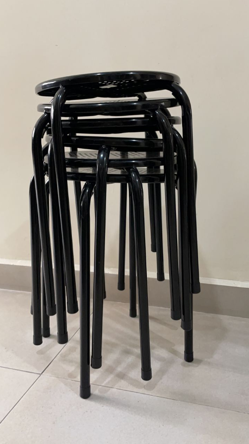 Black Metal Stool Unearth Store