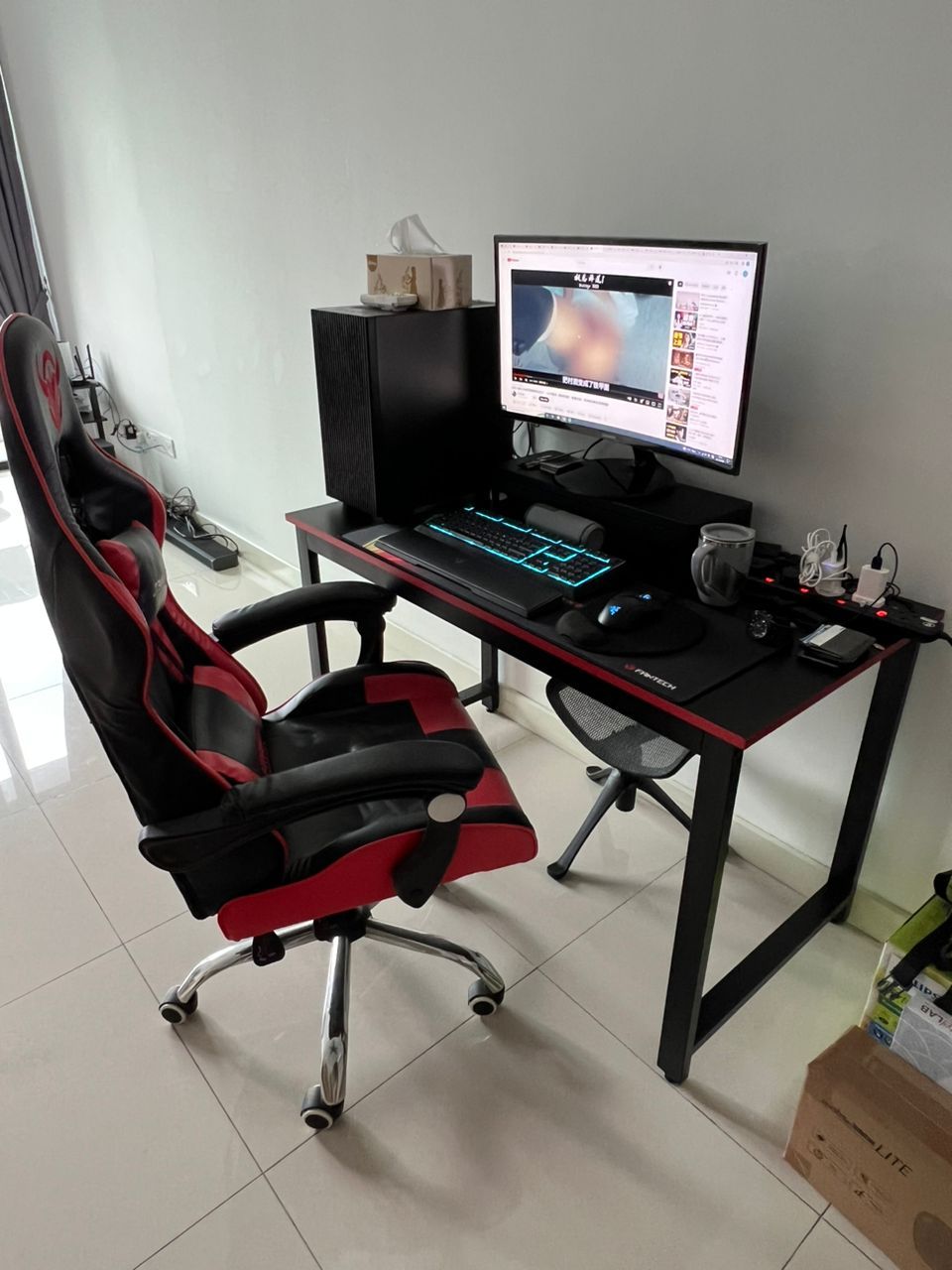 Red Black Wooden Computer Desk Unearth Store