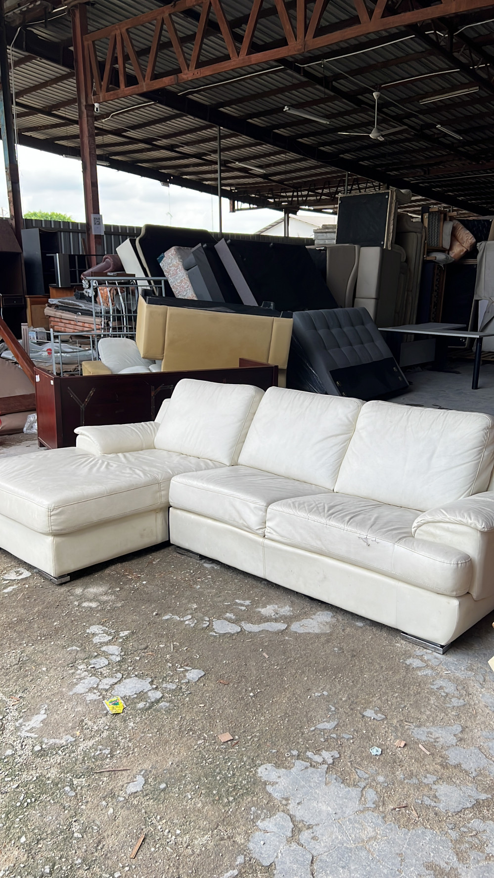 Lshape sofa white Unearth Store