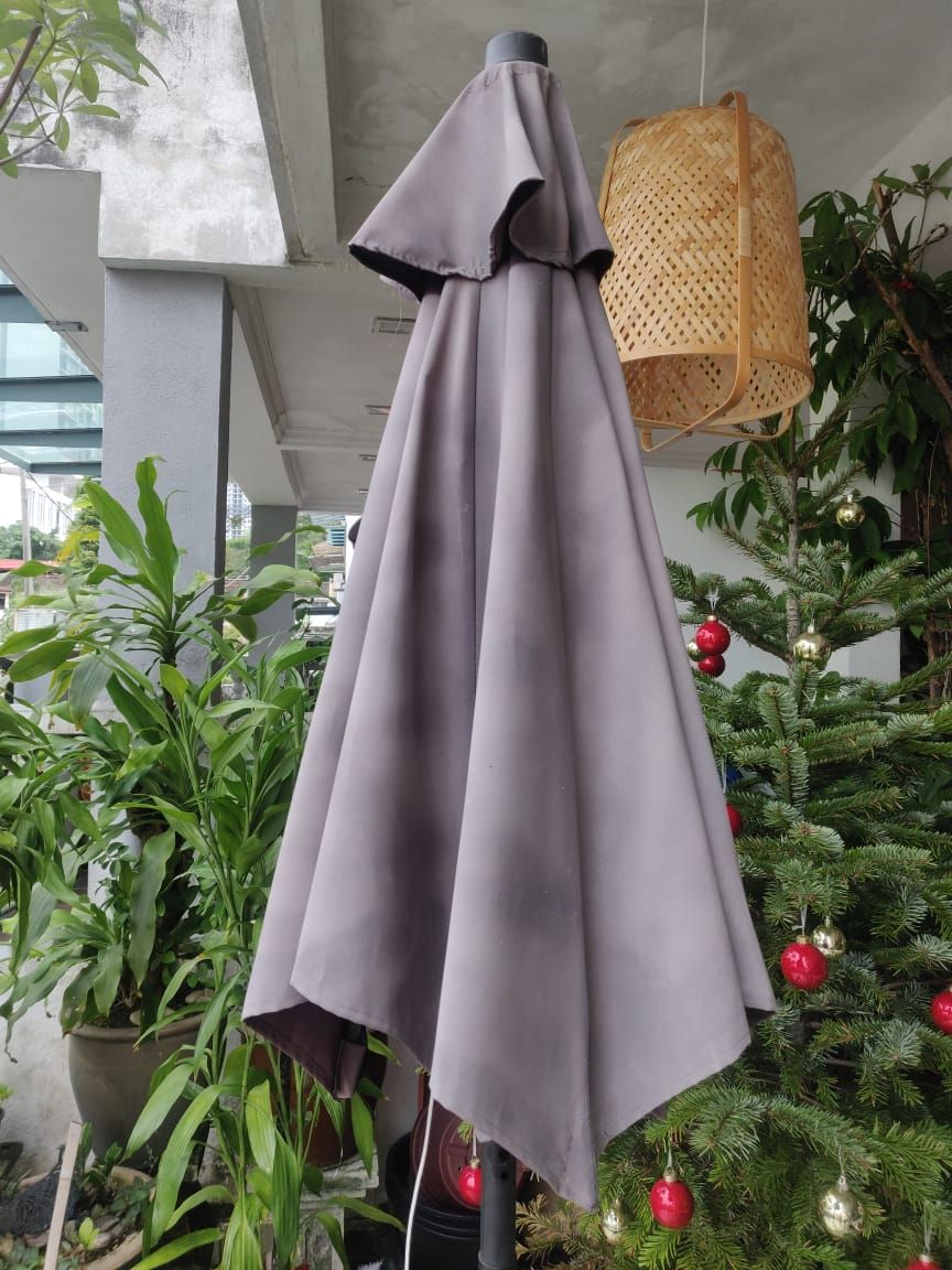 Glass Top Garden Table with Parasol Stand Unearth Store