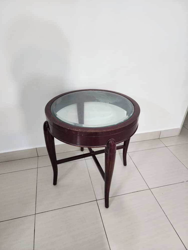 Glass Top Wooden Side Table Unearth Store