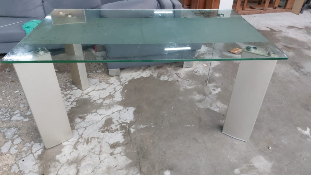 glass top dining table 6 seater - Unearth Store