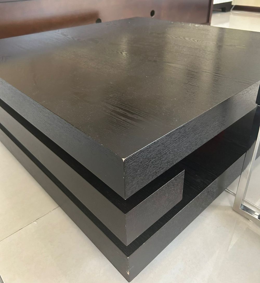 Black Solid Wood Coffee Table - Unearth Store