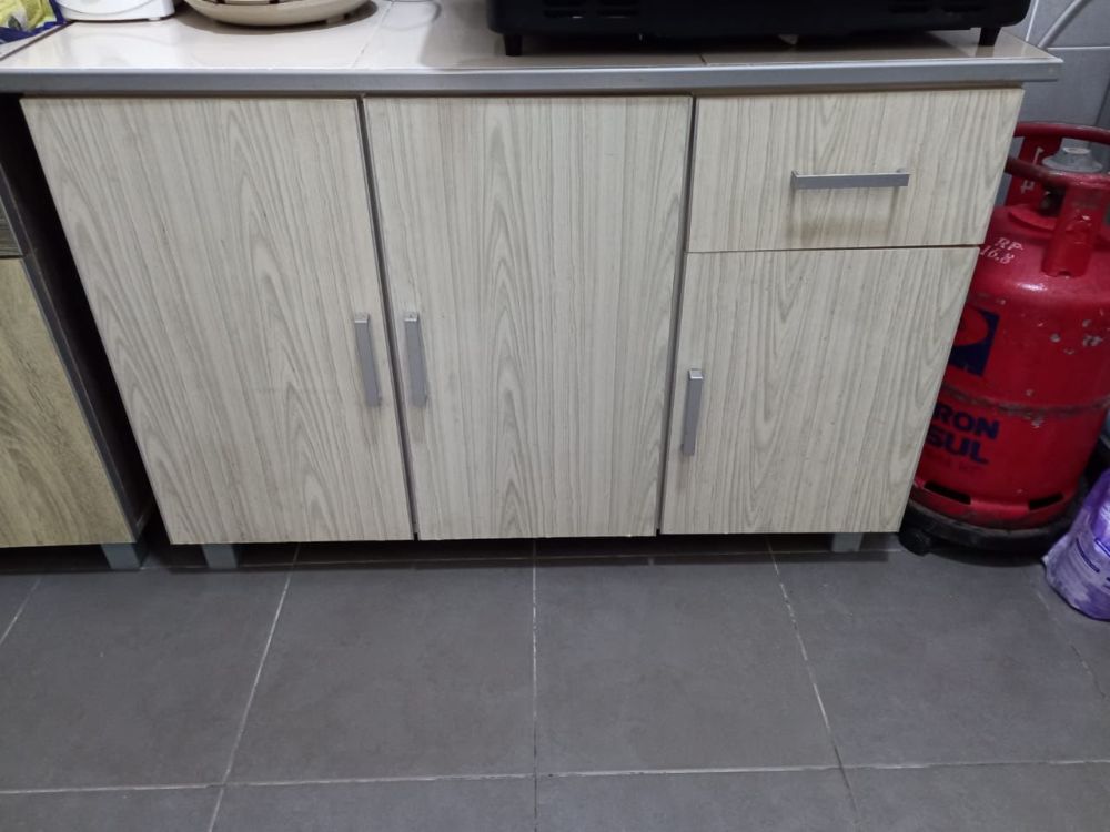 White Wooden Kitchen Cabinet - Unearth Store