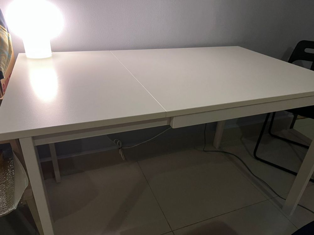 IKEA White Wooden Extendable Dining Table Unearth Store
