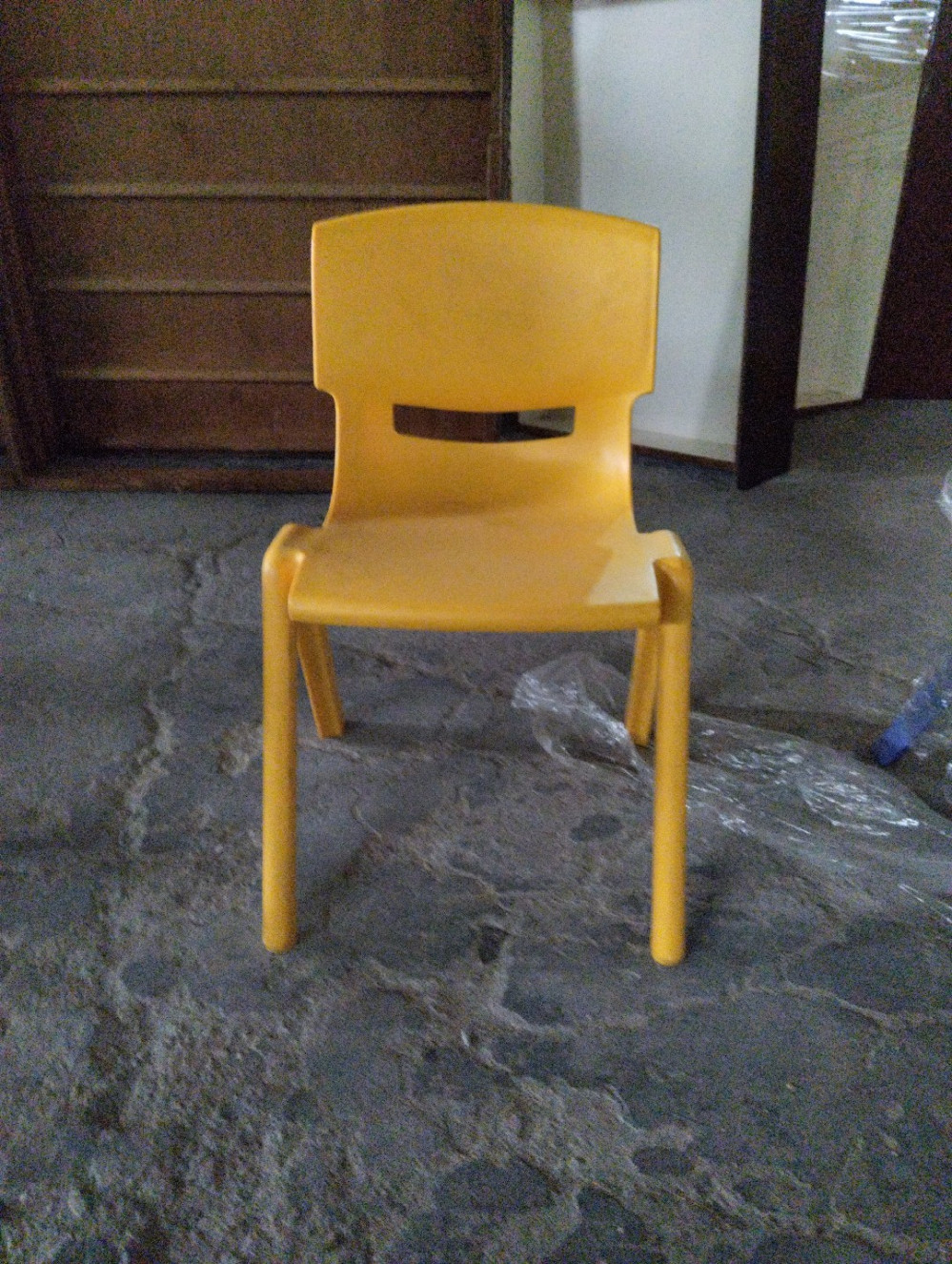 yellow small plastic chair Unearth Store