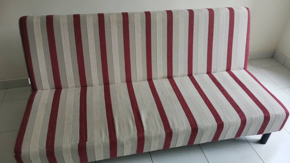 White Red Stripe Fabric Sofa Bed Unearth Store