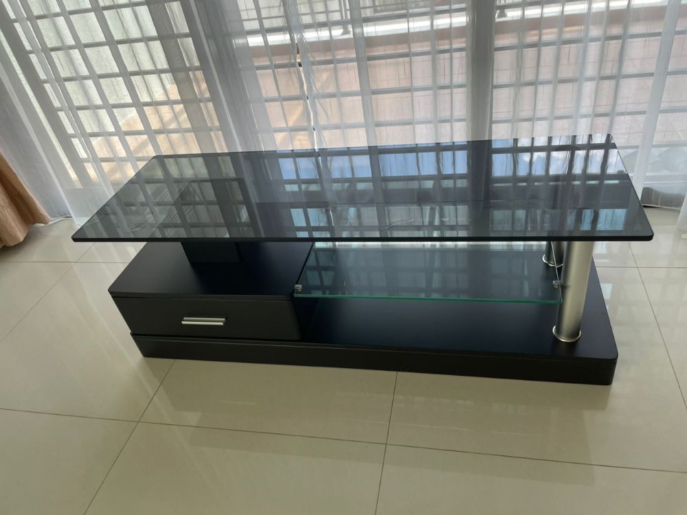 Glass Top TV Console Unearth Store