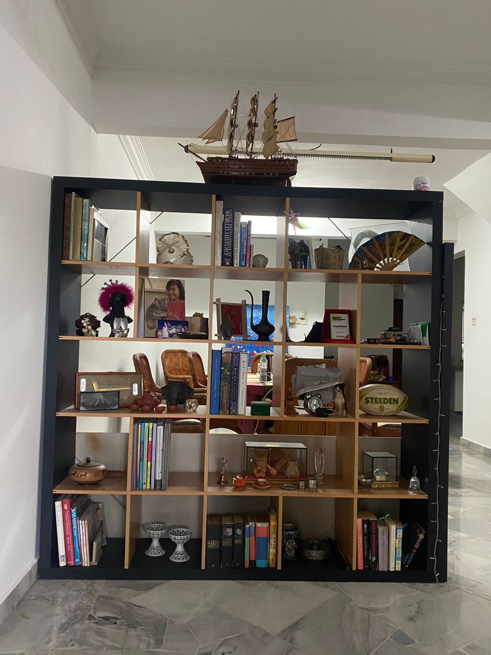 Large Black Wooden Shelving Unit Unearth Store