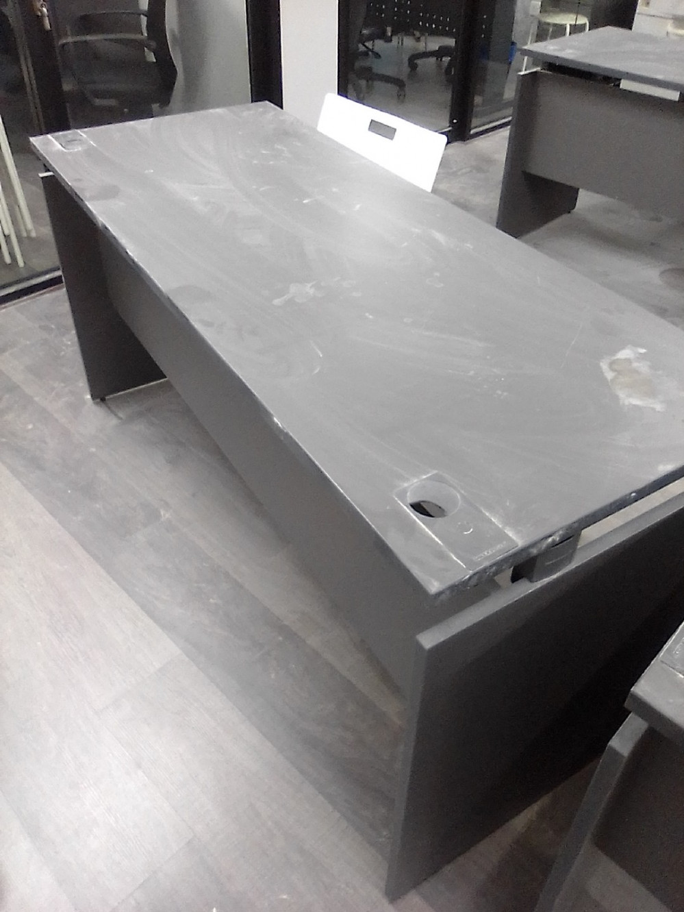 Wooden Rectangular Office Table Grey Colour / Meja Pejabat Kayu Segi