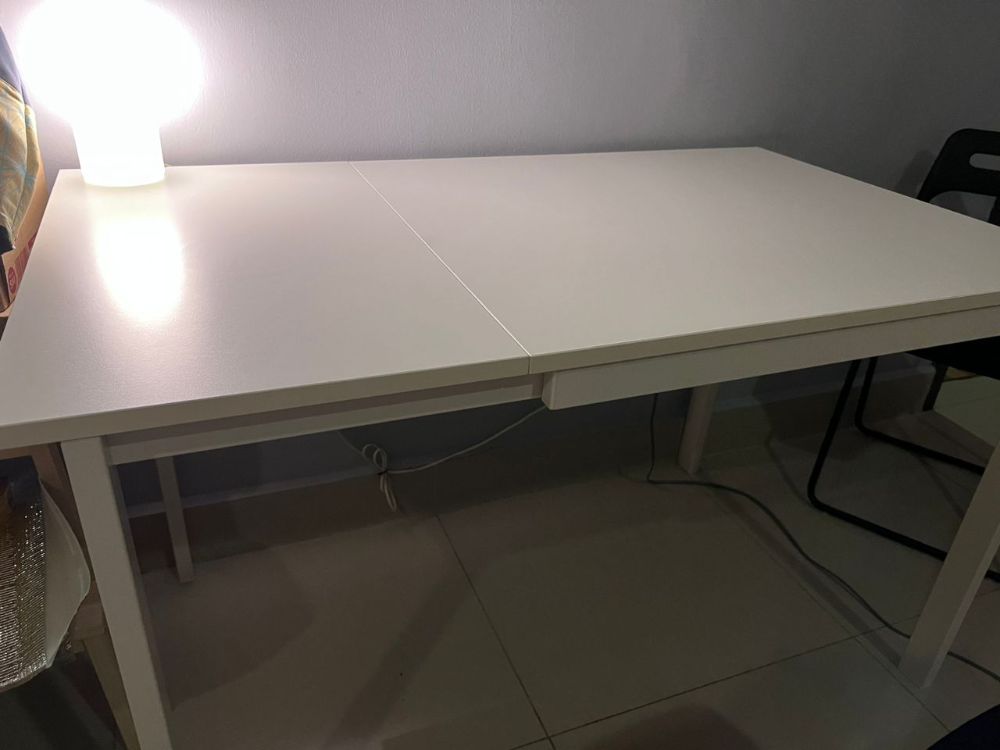 IKEA White Wooden Extendable Dining Table Unearth Store   Product Collection 55052 649550675d4d2 1 