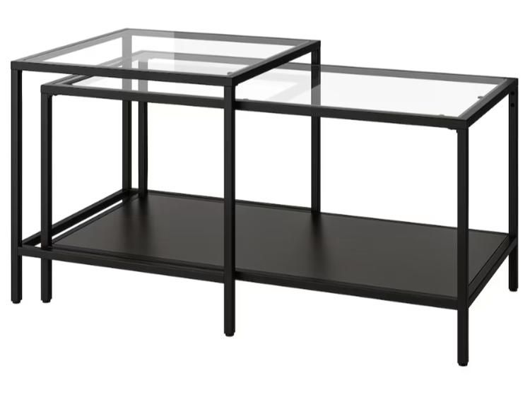 Black Metal Glass Top Coffee Table Unearth Store