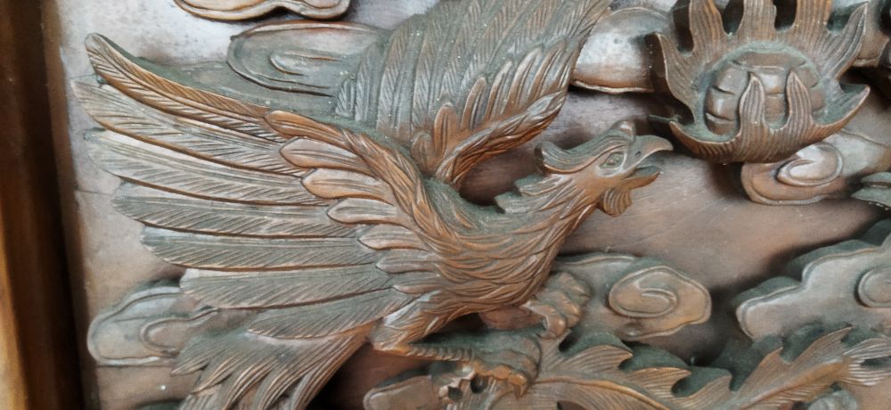 Wooden Dragon & Phoenix Framed Deco Design 1 | Hiasan Bingkai Kayu Naga ...