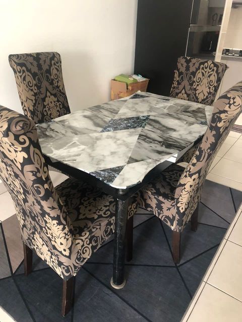 glass Top 4 Seater Dining Table - Unearth Store