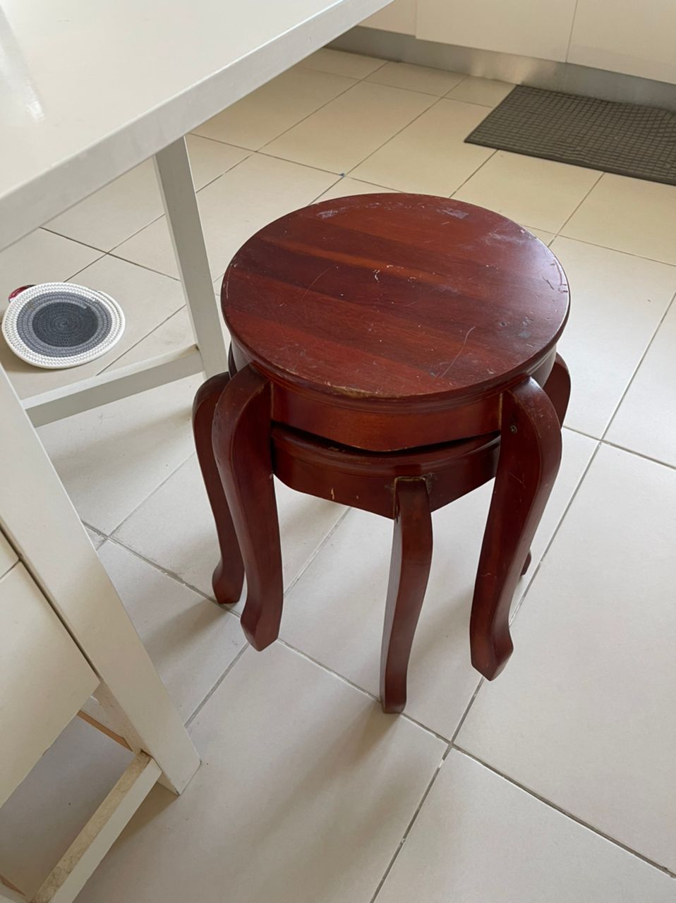 Dark Brown Wooden Stool - Unearth Store