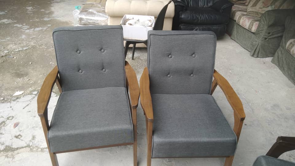 Wooden brown armchair 1-seater sofa Sofa kerusi lengan kayu